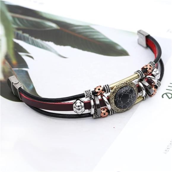 Leather Bracelets for Women Multilayer Bracelets for Women with Genuine Leather - Picture 6 of 6